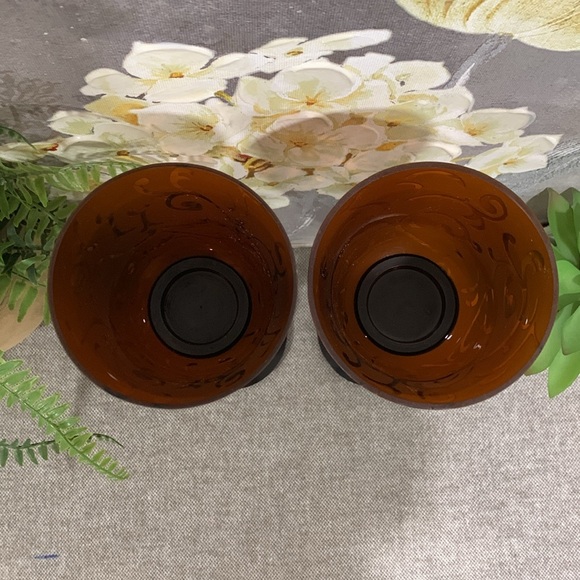 Metal Hurricane, Glass Candleholder with Candles, Set of 2 - Picture 5 of 13